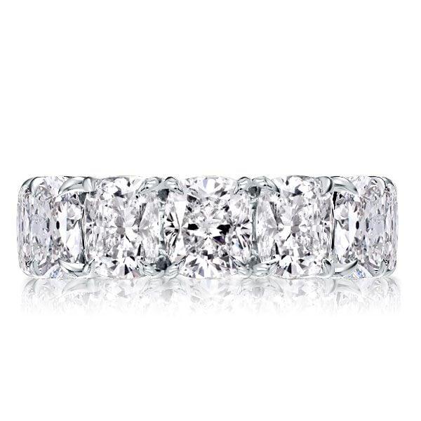 Cushion Cut Eternity Wedding Band for Women in Sterling Silver