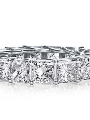 9.00 CT. TW. Princess Cut Eternity Band in Sterling Silver with White Sapphire
