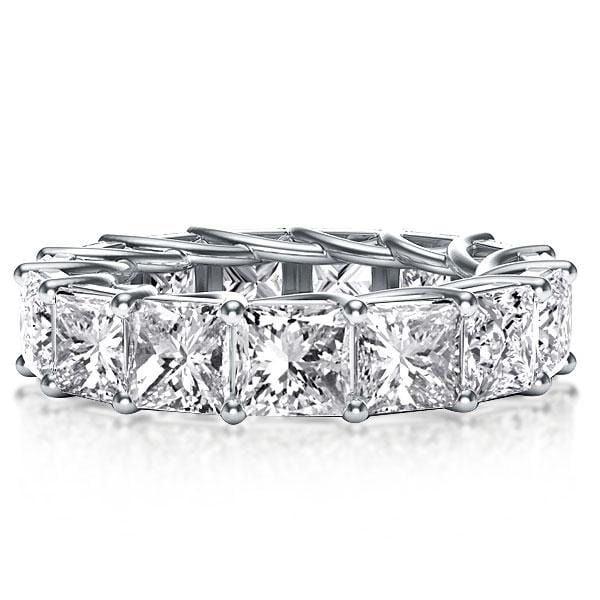 9.00 CT. TW. Princess Cut Eternity Band in Sterling Silver with White Sapphire