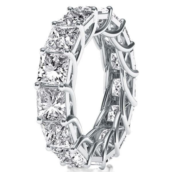 9.00 CT. TW. Princess Cut Eternity Band in Sterling Silver with White Sapphire
