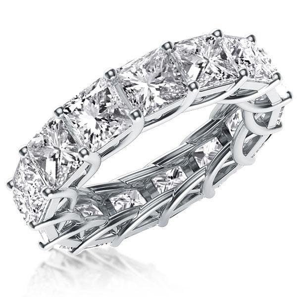 9.00 CT. TW. Princess Cut Eternity Band in Sterling Silver with White Sapphire