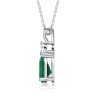 Teardrop Emerald and Sapphire Necklace in Sterling Silver with Rhodium Finish