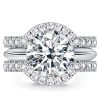 3-Piece Classic Solitaire Created White Sapphire Wedding Set in Sterling Silver
