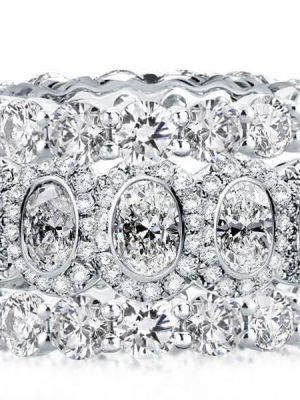 Triple Row Created White Sapphire Sterling Silver Stackable Band Ring Set