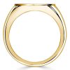 18K Gold Plated Horseshoe Ring with Black Sapphire for Women, Sterling Silver
