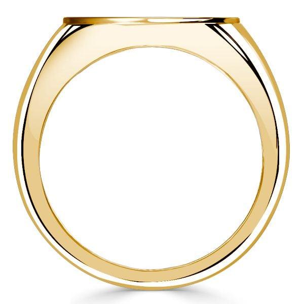 18K Gold Plated Horseshoe Ring with Black Sapphire for Women, Sterling Silver