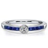 Vintage Style Bezel Setting Anniversary Ring | Sterling Silver 0.50 CT TW Simulated Diamond Band