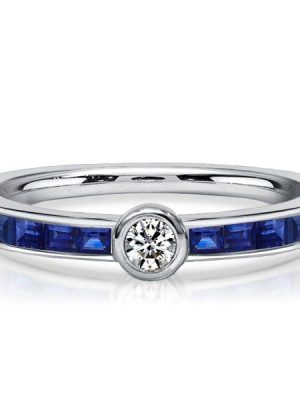 Vintage Style Bezel Setting Anniversary Ring | Sterling Silver 0.50 CT TW Simulated Diamond Band