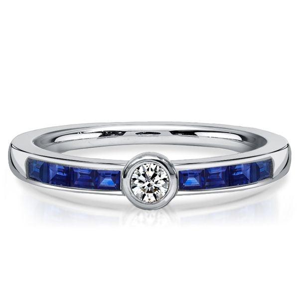 Vintage Style Bezel Setting Anniversary Ring | Sterling Silver 0.50 CT TW Simulated Diamond Band