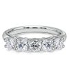 White Sapphire Half Eternity Wedding Band - 925 Sterling Silver