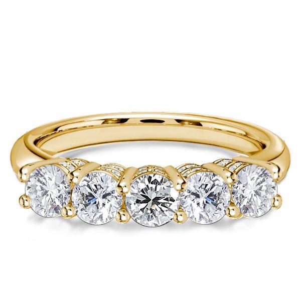 White Sapphire Half Eternity Wedding Band - 925 Sterling Silver