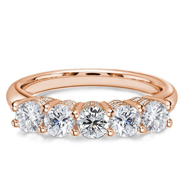 White Sapphire Half Eternity Wedding Band - 925 Sterling Silver