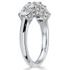 White Sapphire Half Eternity Wedding Band - 925 Sterling Silver