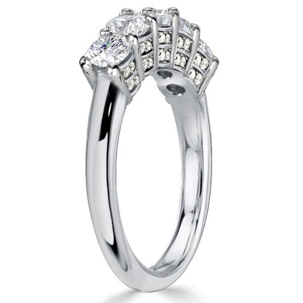 White Sapphire Half Eternity Wedding Band - 925 Sterling Silver