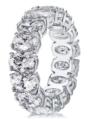 Oval Cut Cubic Zirconia Eternity Band in Sterling Silver