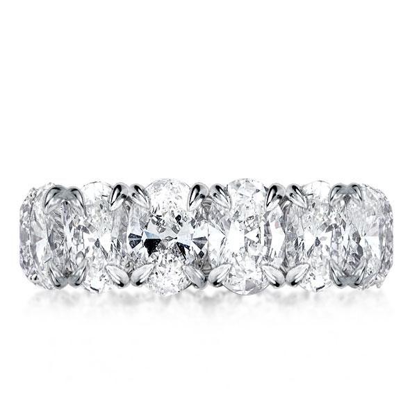 Oval Cut Cubic Zirconia Eternity Band in Sterling Silver
