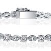 Marquise & Round Cut Cubic Zirconia Tennis Bracelet - 925 Sterling Silver Wedding Bracelet