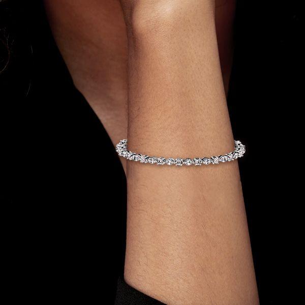 Marquise & Round Cut Cubic Zirconia Tennis Bracelet - 925 Sterling Silver Wedding Bracelet