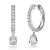 Pear Drop Hoop Earrings for Women - 925 Sterling Silver, Available in Multiple Finishes