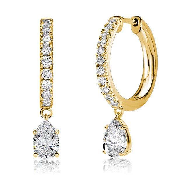 Pear Drop Hoop Earrings for Women - 925 Sterling Silver, Available in Multiple Finishes