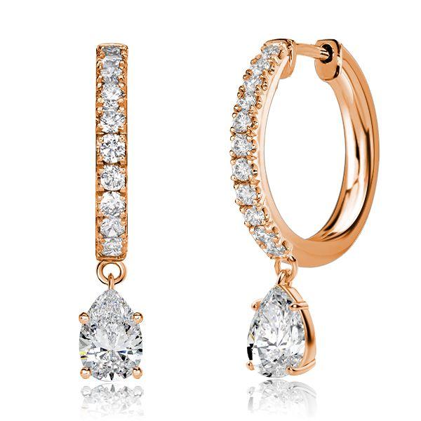 Pear Drop Hoop Earrings for Women - 925 Sterling Silver, Available in Multiple Finishes