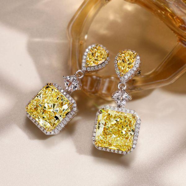 Sterling Silver Drop Earrings with Rhodium Finish | 9.52 CT. TW.