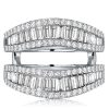Baguette Enhancer Wedding Band - Sterling Silver Ring Guard - 2.90 CT. TW.