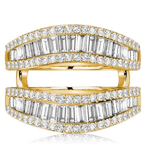Baguette Enhancer Wedding Band - Sterling Silver Ring Guard - 2.90 CT. TW.