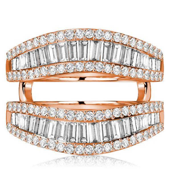 Baguette Enhancer Wedding Band - Sterling Silver Ring Guard - 2.90 CT. TW.