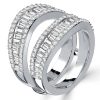 Baguette Enhancer Wedding Band - Sterling Silver Ring Guard - 2.90 CT. TW.