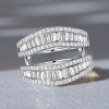 Baguette Enhancer Wedding Band - Sterling Silver Ring Guard - 2.90 CT. TW.