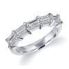 Emerald & Created White Sapphire Half Eternity Wedding Band - Sterling Silver