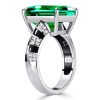 Emerald Green Sterling Silver Engagement Ring for Women - Unique Design