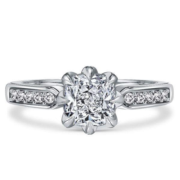 Cushion Cut Sterling Silver Engagement Ring - 2 CT Center Stone
