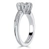 Cushion Cut Sterling Silver Engagement Ring - 2 CT Center Stone
