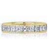 Asscher Cut Eternity Band - 18K Gold Plated Sterling Silver Wedding Ring