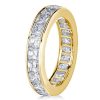 Asscher Cut Eternity Band - 18K Gold Plated Sterling Silver Wedding Ring