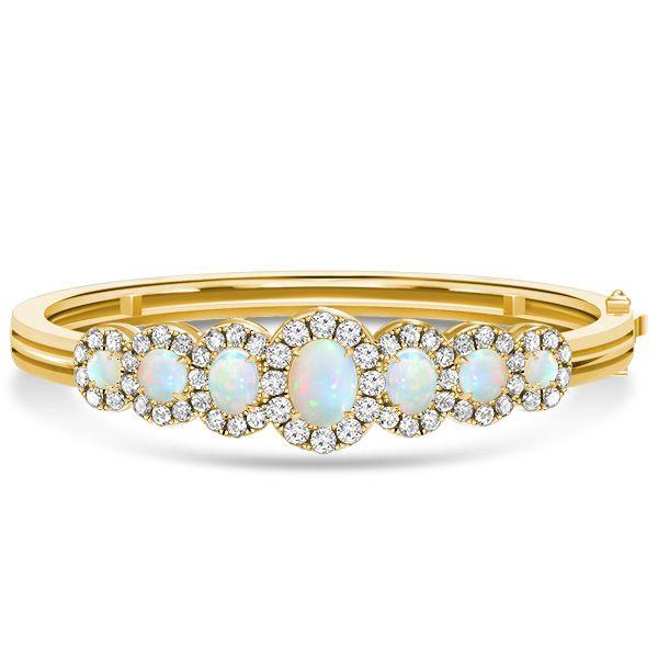 Opal Bangle Bracelet - Halo Opal Silver Bangle - Antique Style