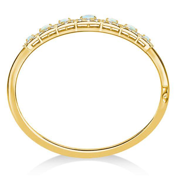 Opal Bangle Bracelet - Halo Opal Silver Bangle - Antique Style