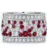 Multi-Row Ruby Band Eternity Wedding Ring for Women in Sterling Silver