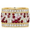 Multi-Row Ruby Band Eternity Wedding Ring for Women in Sterling Silver