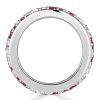 Multi-Row Ruby Band Eternity Wedding Ring for Women in Sterling Silver