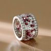 Multi-Row Ruby Band Eternity Wedding Ring for Women in Sterling Silver