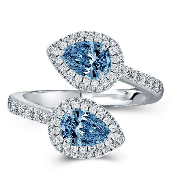 Halo Pear Cut Twin Stone Sterling Silver Engagement Ring