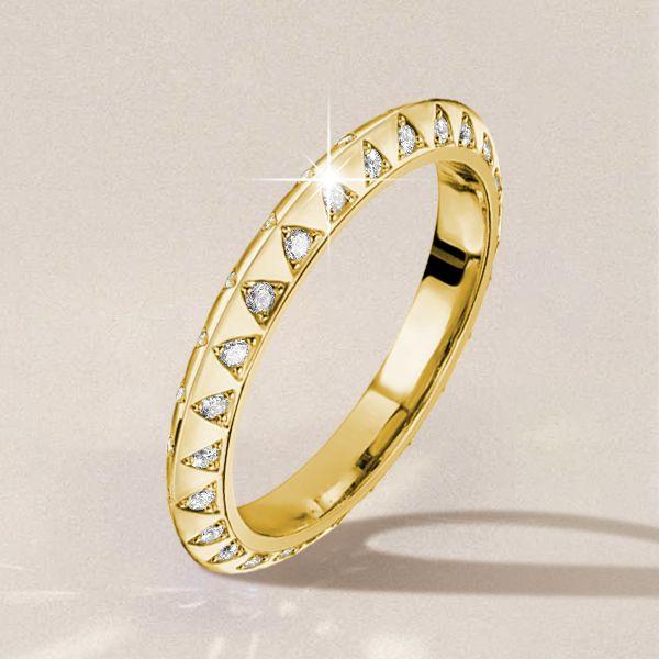 Sapphire Eternity Wedding Band for Women - 925 Sterling Silver, Round Cut, Two-Sided