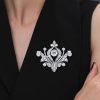 Antique Style Round Brooch - Sterling Silver - 2.66 CTW Stones