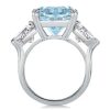 Sterling Silver Aquamarine Engagement Ring for Women, 9.52 CT Center Stone
