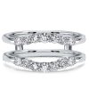 Cushion Cut Sterling Silver Engagement Ring Set with Enhancer Guards - 3.60 CT. TW.