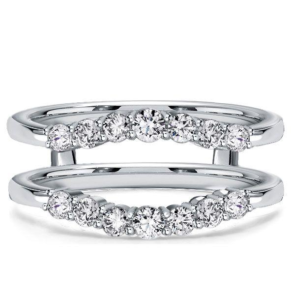 Cushion Cut Sterling Silver Engagement Ring Set with Enhancer Guards - 3.60 CT. TW.