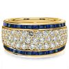 18K Gold Plated Sterling Silver Paved Anniversary Wedding Band for Women